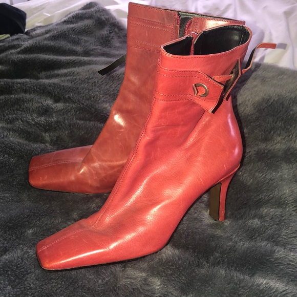 Nine West Red Leather Boots. Size 7.5. Vintage Nine West. - Picture 4 of 8